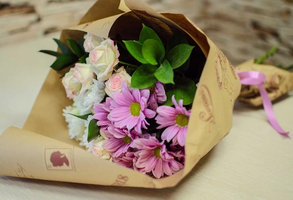 Букет цветов из: Розы и Хризантемы в Хиславичи