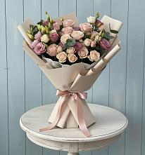 Букет цветов из:  Розы и Лизиантусы в Хиславичи