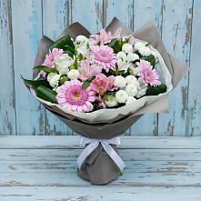 Букет цветов из:  Герберы, Альстромерии и Хризантемы в Хиславичи