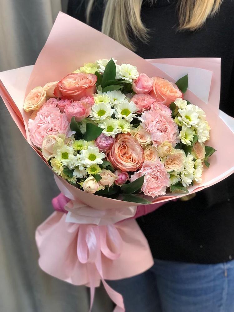 Букет цветов из: Гвоздики, Розы и Хризантемы в Хиславичи