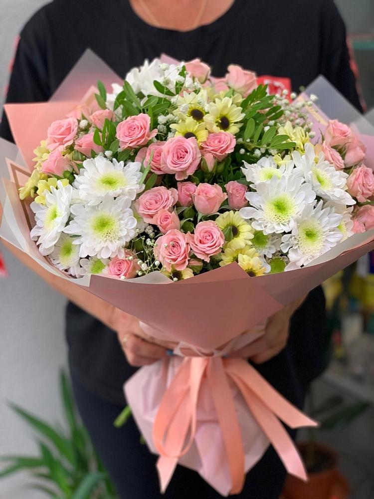 Букет цветов из: Розы и Хризантемы в Хиславичи