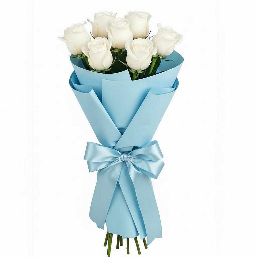 Букет 7 белых роз Проуд в Хиславичи