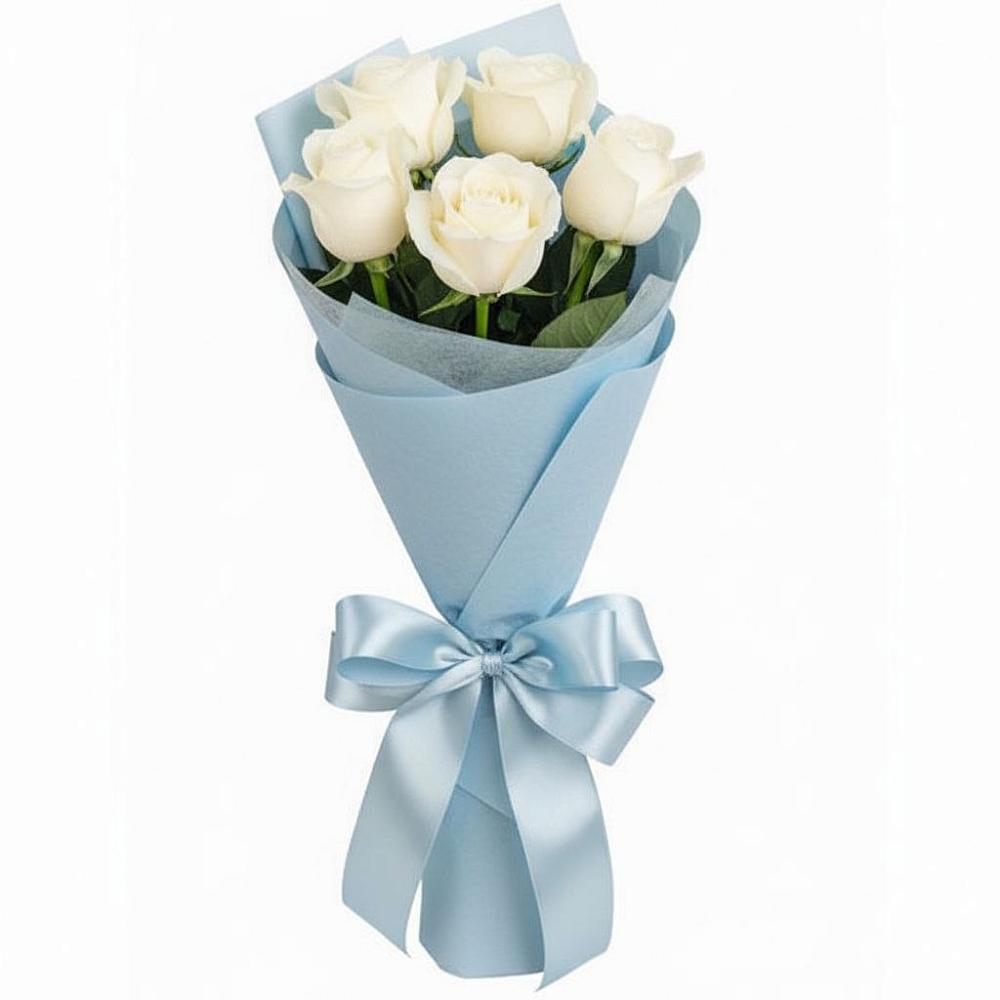 Букет 5 Белых роз Проуд в Хиславичи