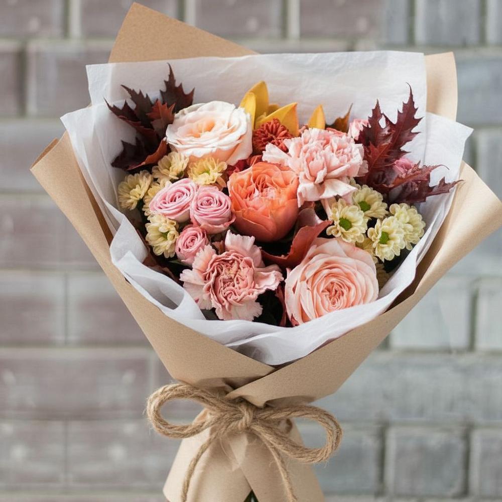 Букет цветов из: Гвоздики, Хризантемы и Розы в Хиславичи