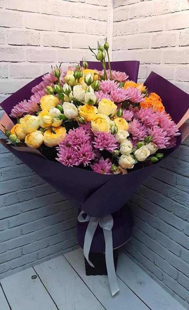 Букет цветов из: Хризантемы и Розы в Хиславичи
