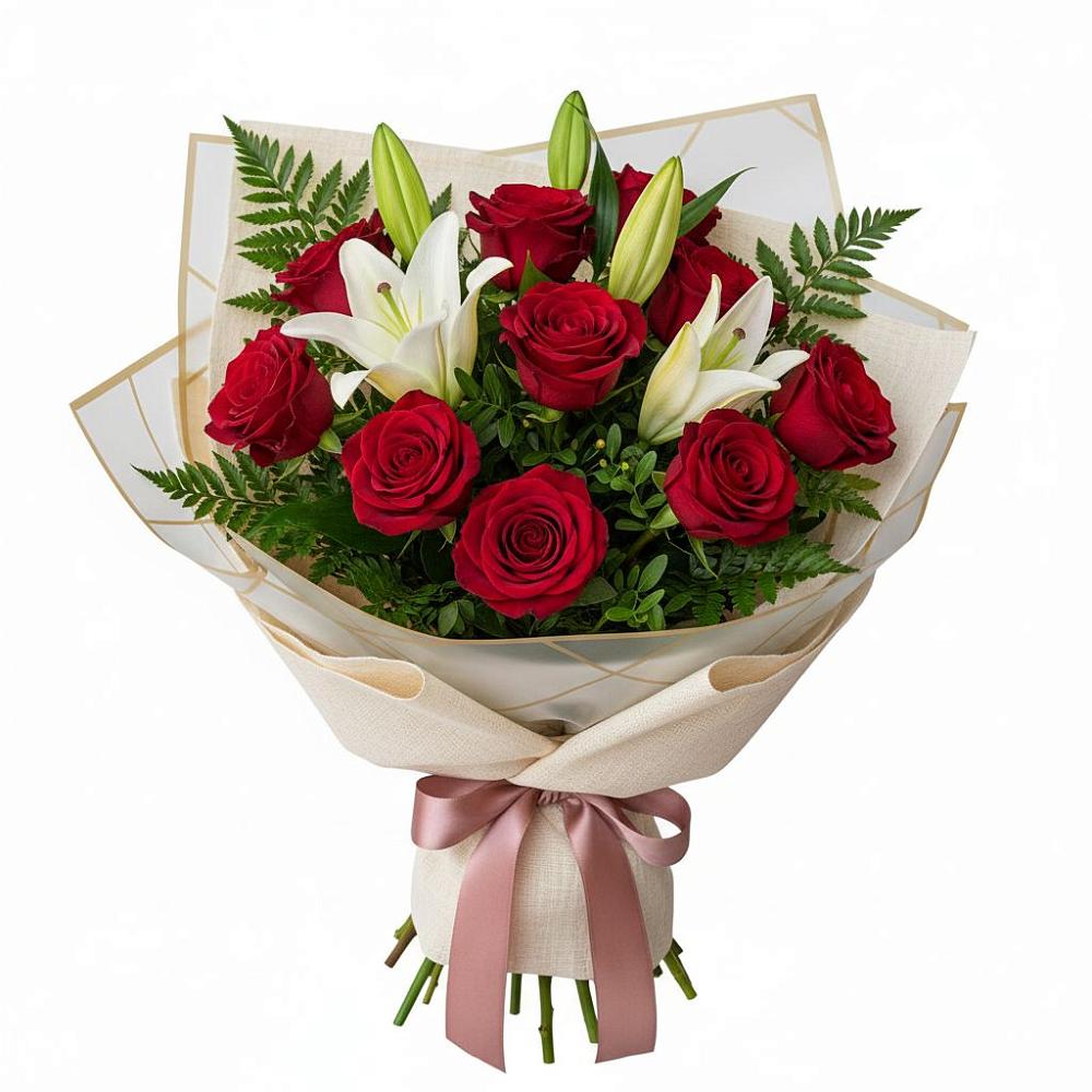 Букет цветов из: Лилии и Розы в Хиславичи