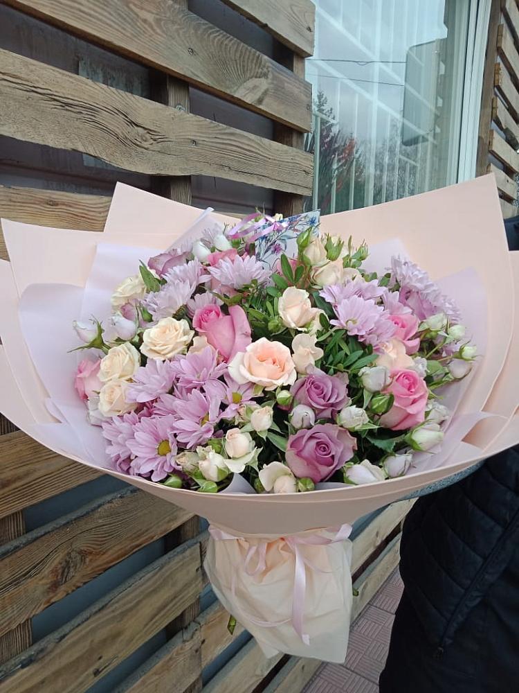 Букет цветов из: Розы и Хризантемы в Хиславичи