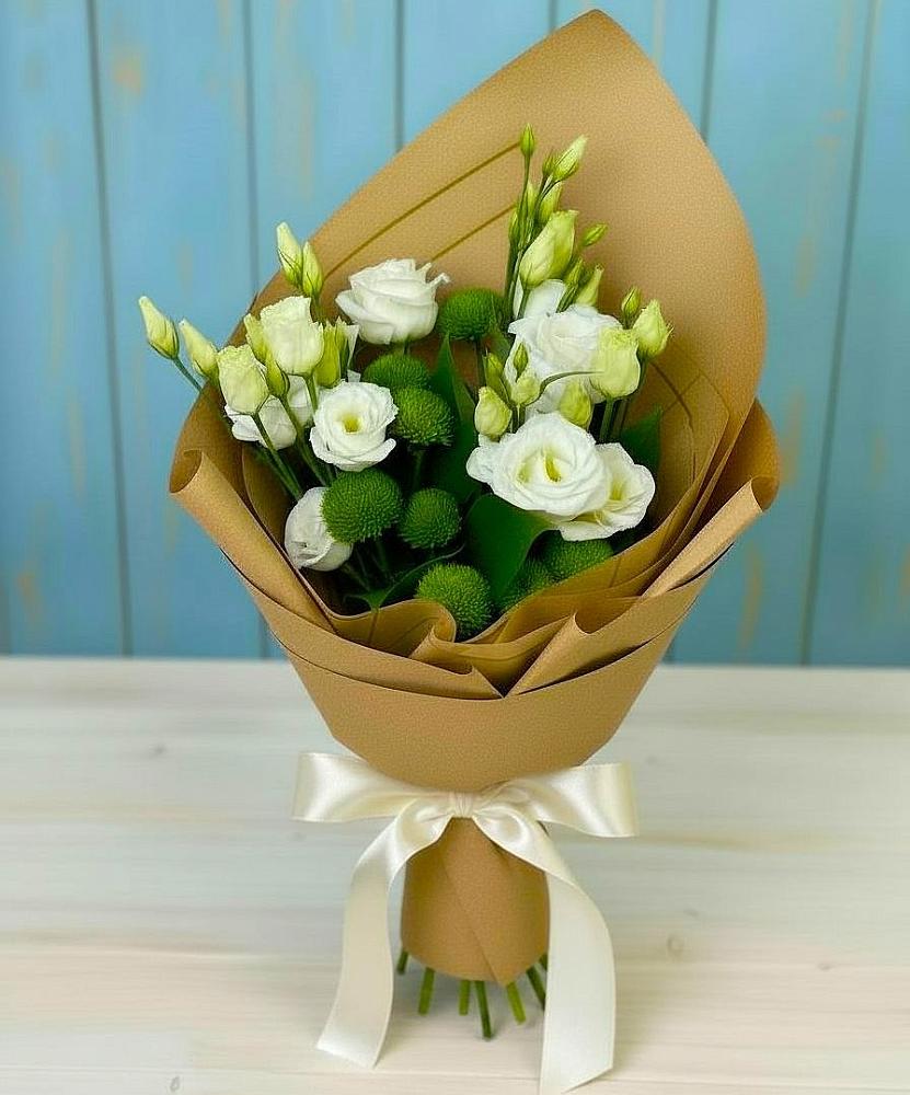 Букет цветов из: Хризантемы и Лизиантусы в Хиславичи