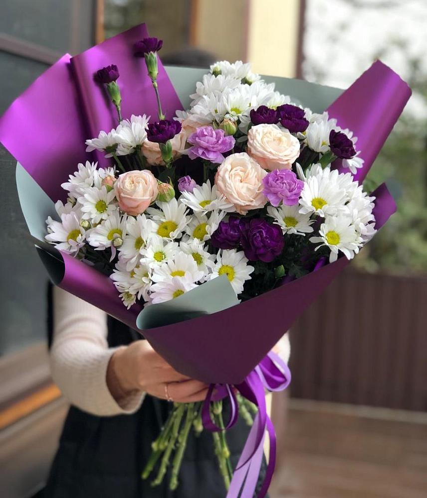 Букет цветов из: Хризантемы, Гвоздики и Розы в Хиславичи