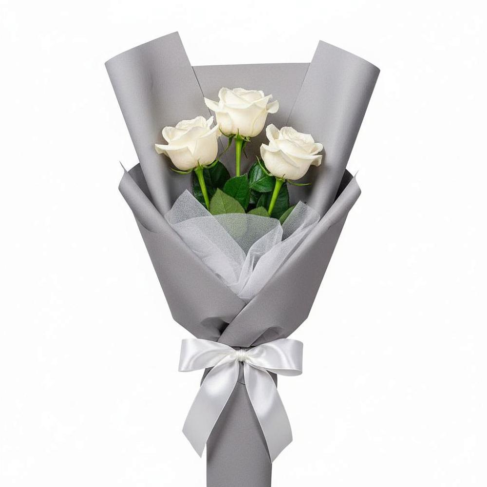Букет 3 белые розы в Хиславичи