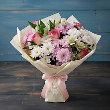 Букет цветов из:  Хризантемы, Альстромерии и Розы в Хиславичи