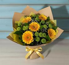 Букет цветов из:  Герберы и Хризантемы в Хиславичи