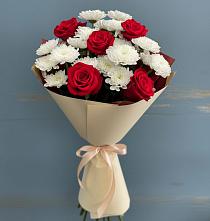 Букет цветов из:  Розы и Хризантемы в Хиславичи