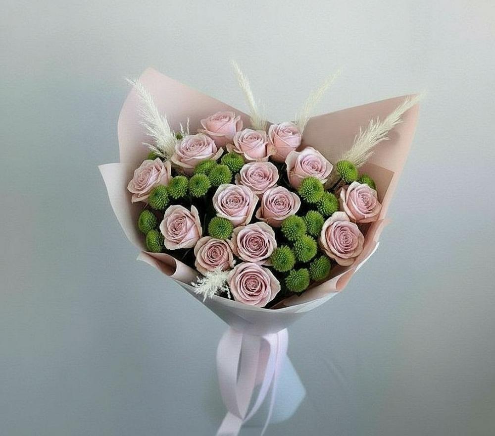 Букет цветов из: Розы и Хризантемы в Хиславичи