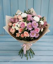 Букет цветов из:  Хризантемы, Розы и Альстромерии в Хиславичи