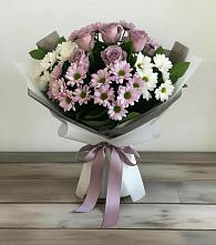 Букет цветов из:  Хризантемы и Розы в Хиславичи
