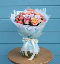 Букет цветов из:  Хризантемы и Розы в Хиславичи