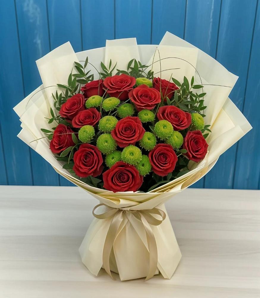 Букет цветов из: Розы и Хризантемы в Хиславичи