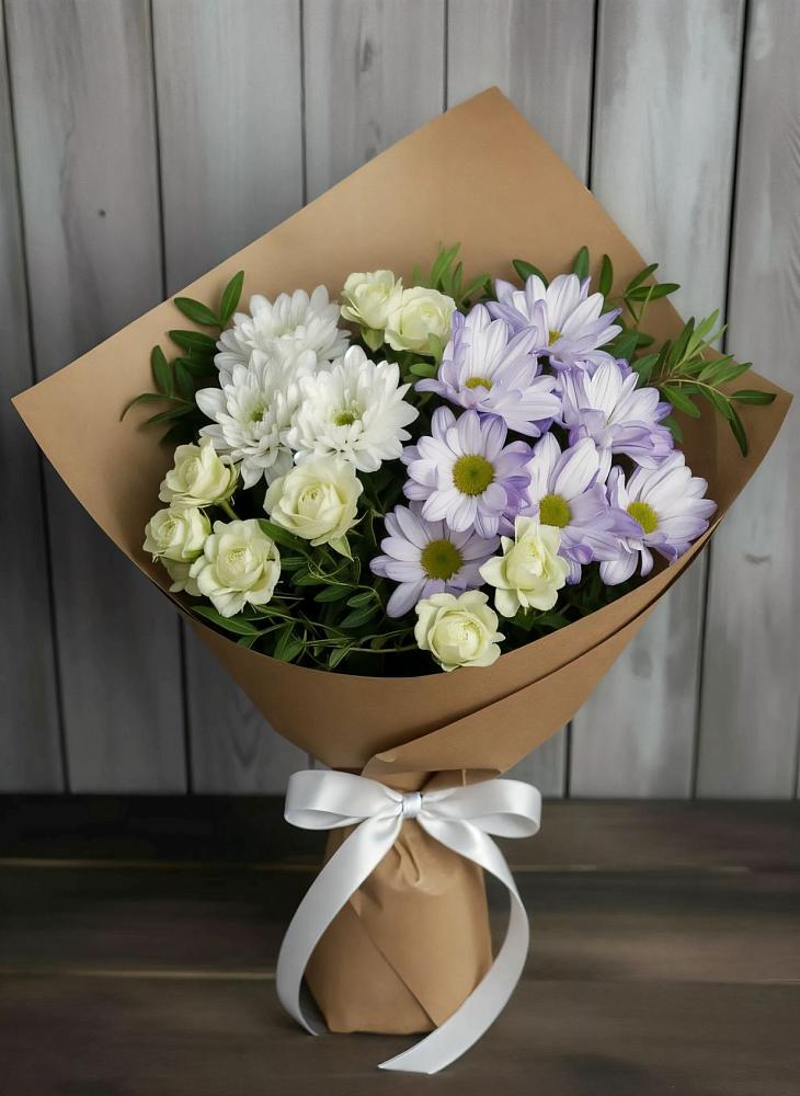 Букет цветов из: Хризантемы и Розы в Хиславичи