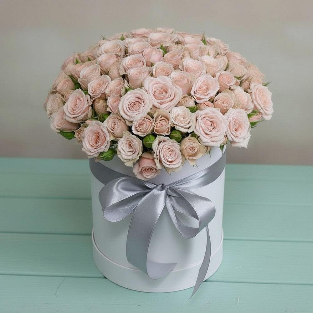 Цветочная композиция из Розы в шляпной коробке в Хиславичи